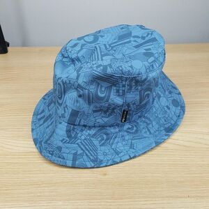 PAUL SMITH Bucket Hat Mens Small Blue Lined Graphic Print Logo
